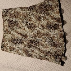 Worthington Asymmetrical leopard skirt with slit